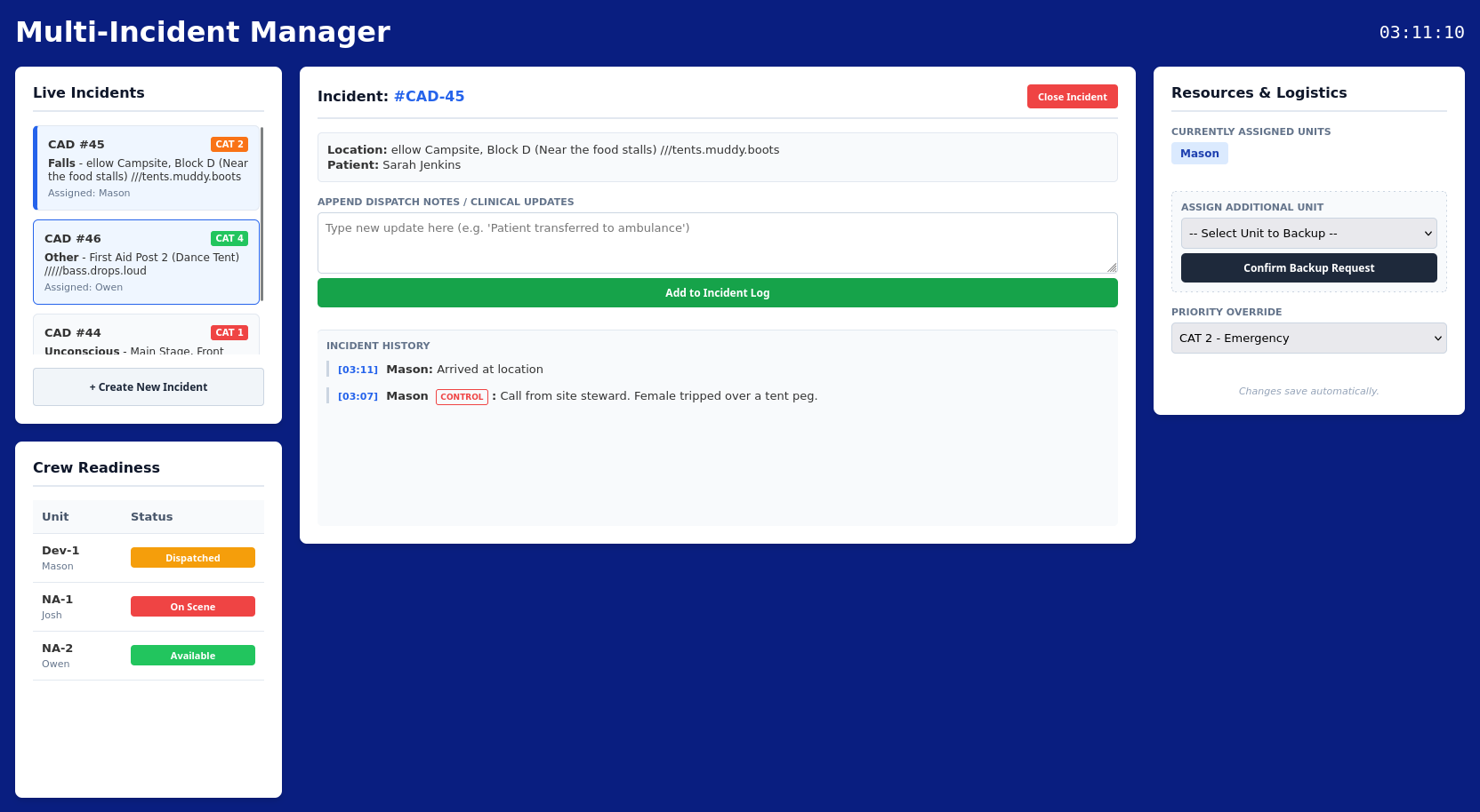 Multi-Incident Manager